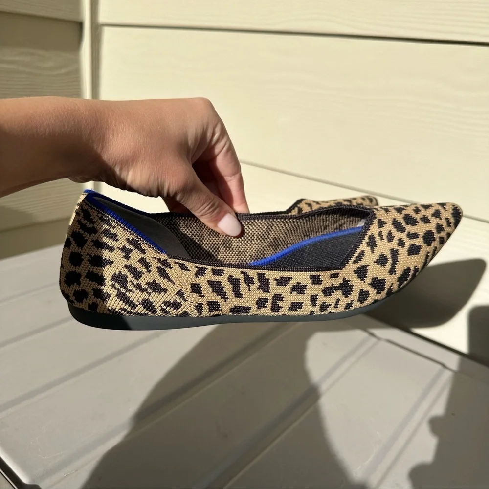 Rothy’s Pointed Toe Flats Leopard Print Casual Comfort Size 6.5 Women’s - Picture 5 of 10